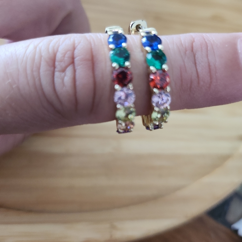 925 Sterling silver gold plated rainbow